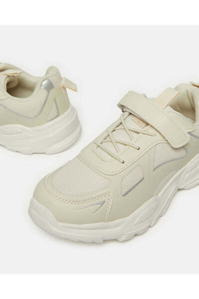 REDTAG Senior Girls Beige Velcro Sneakers