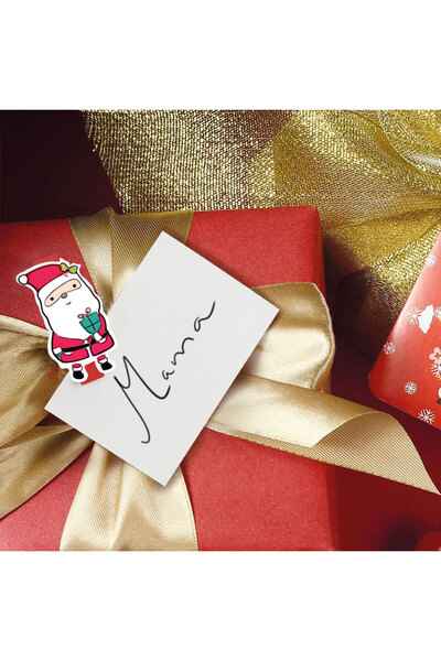 OEM Cleme de Craciun cu panglica - Mos Craciun - 22 x 35 mm - 18 buc, 2 m / p...