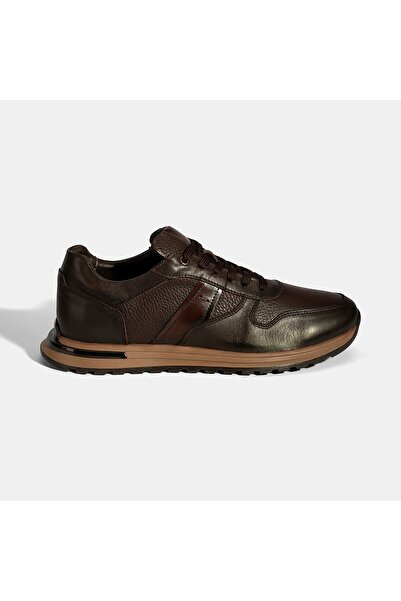 Desa Men's Brown Lace-Up Leather Sneaker
