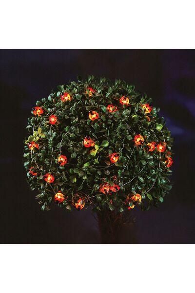 CED AUTO TRADE Sir lumina solara cu LED - buburuze - 2,4 m - 25 LED - alb cald