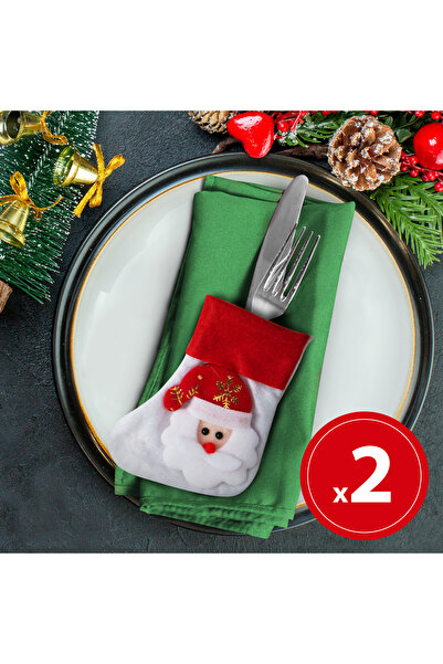 Alista Home Коледна украса за сервиране - ботуш на Дядо Коледа - 12 см - 2 ви...