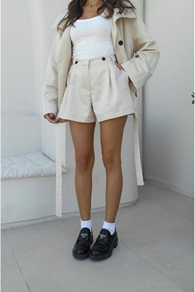 Mon Astre Trench Coat and Shorts Two-Piece Set
