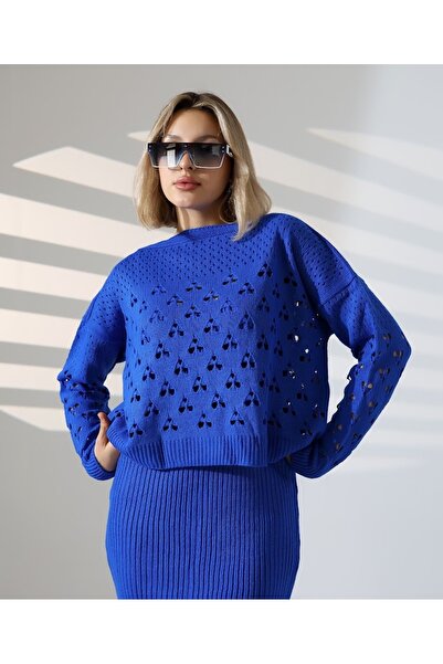 Cemre Life New Deux Lace-Like Knit Jile Dress Suit