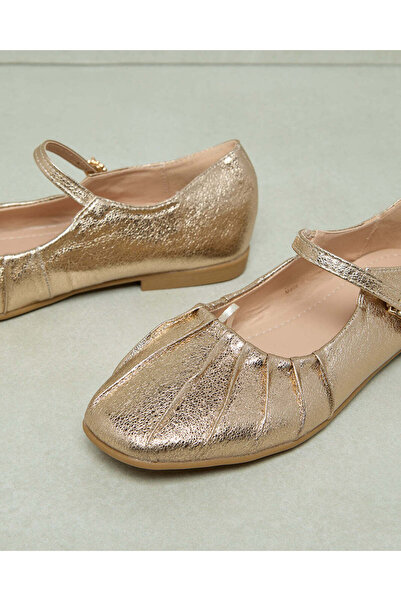 REDTAG Senior Girl Gold Strap Ballerina