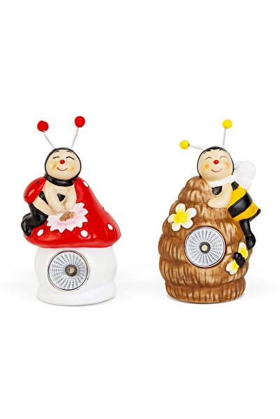 Alista Home Figurine de animale solare - 2 tipuri - 1 LED alb - 8,5 x 8 x 15 cm