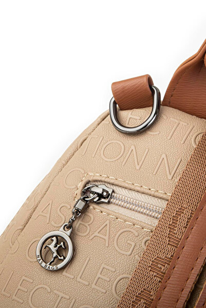 Nas Bag Women's Backpack and Shoulder Bag Convertible Design - Sand Tan Embossing
