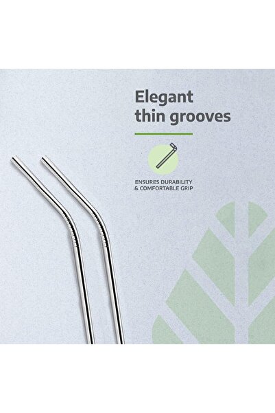 Generic Reusable Stainless Steel Drinking Straws (Straight & Bent) with Brush — 4‑Piece Paper Pack (Rusa