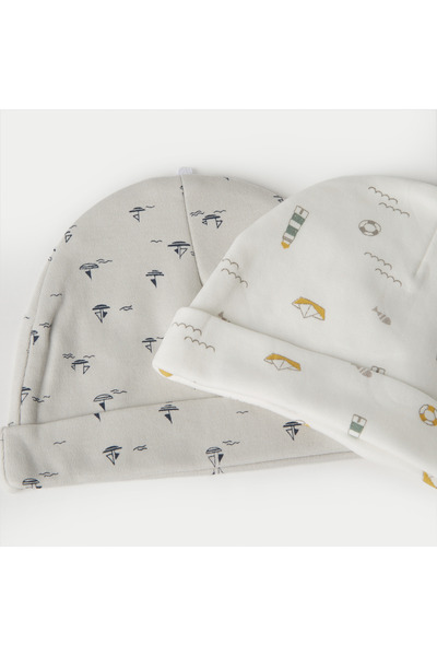 Juniors Printed Beanie Cap - Set of 2