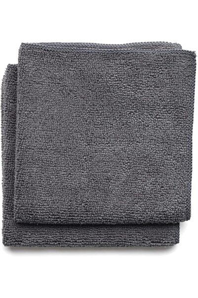 Brabantia 118029 Microfibre Cleaning Cloths (x 2), Machine Washable, Dark Grey