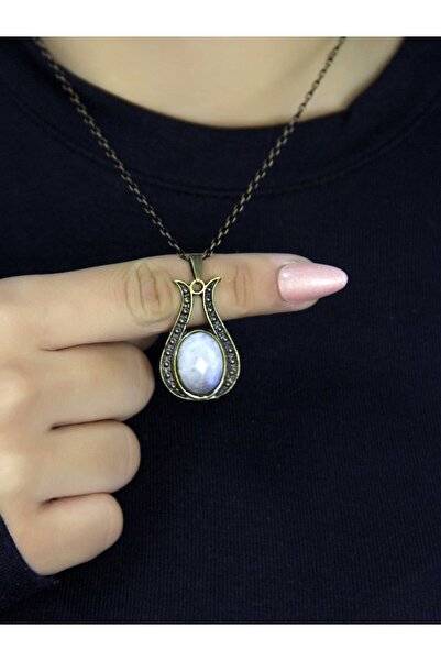 esha قلادة نسائية عتيقة على شكل زهرة التوليب مصنوعة من الحجر الطبيعي وحجر الق...