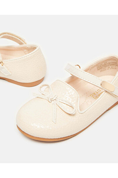 REDTAG Infant Girls Cream Bow Ballerina