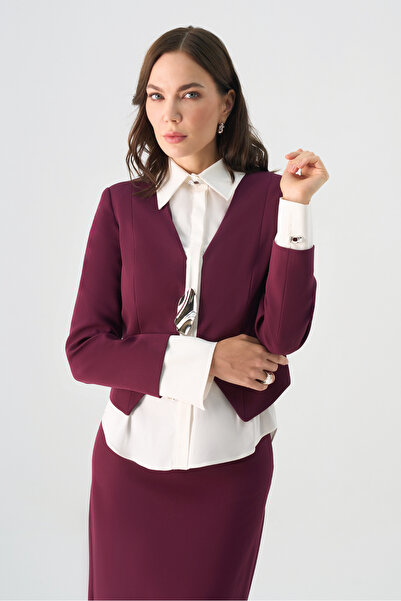 Dizayn Ella Gömlek yakalı ceketli ikili takım EL-2709