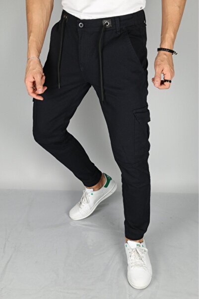 IMPOSING JNS Men's Pocket Cargo Trousers with Elastic Waist and Legs Slim Fit Stretch Fabric New Season