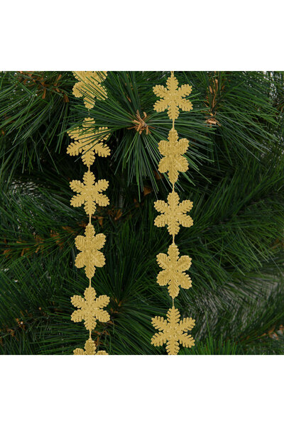 Alista Home Ghirlanda de Craciun - Fulgi de nea - 2.7 m - aurie