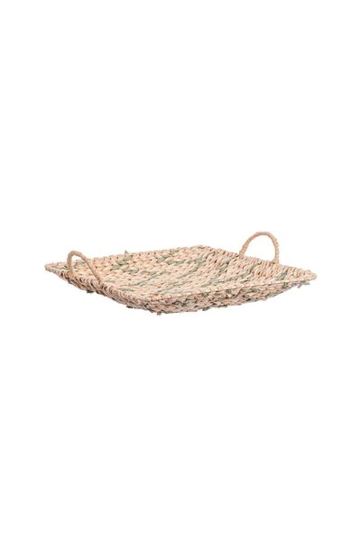 Bizzotto Heaving Woven Square Tray Green 34x34 -