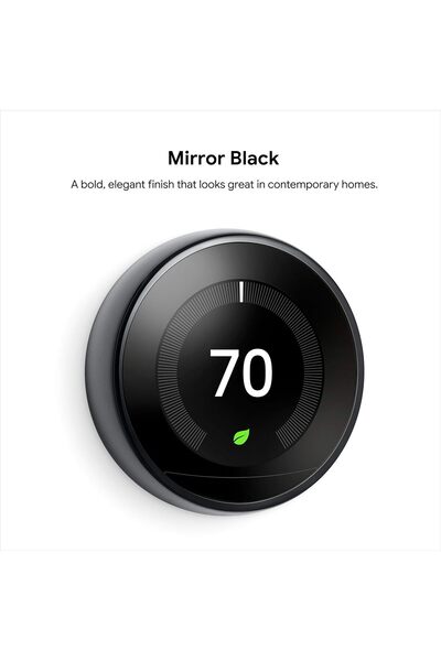 Google Nest 3rd Generation Learning Programmable Thermostat - Carbon Black (T3016US)