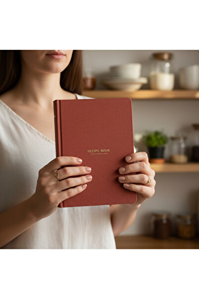 Fark Tanıtım Recipe Book – Hardcover Recipe Journal with 100+ Recipes, Measurement Chart, Note Space, and Chef's Questions