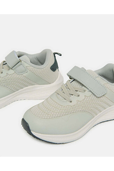 REDTAG Boys Grey Textured Trainer