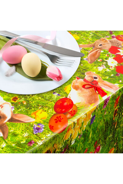 Alista Home Tablecloth, oilcloth - "Easter Meadow" pattern - 100 x 140 cm