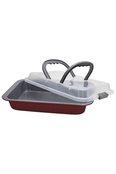 Tognana Lasagna Tray with Plastic Lid 32x22x6 Sweet Cherry