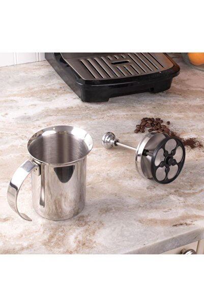 LUXURY 350ml milk frother container, stainless steel milk frothing and coffee tamping device