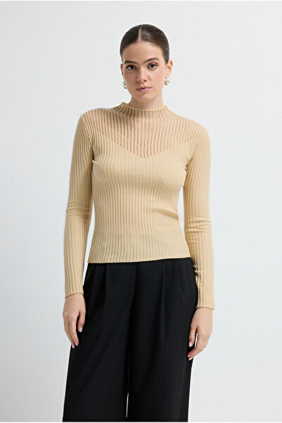 adL Şeffaf Örgülü Triko Kazak