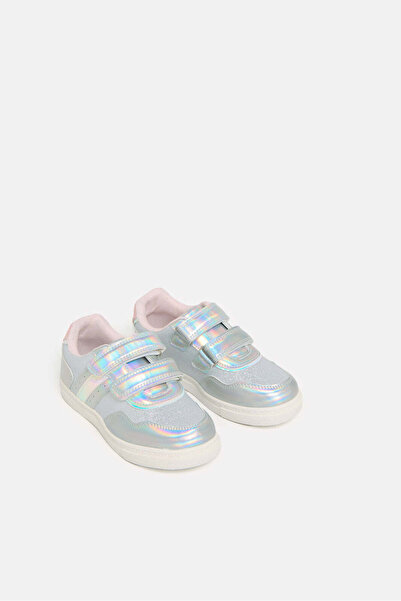 REDTAG Girls Silver Material Block Sneaker