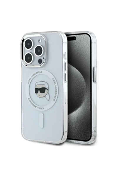 Karl Lagerfeld Θήκη για iPhone 15 Pro, IML MagSafe, Λευκή