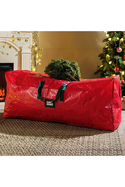 CED AUTO TRADE Artificial Christmas Tree Storage Bag – Woven PVC – Red – 165 x 38 x 76 cm