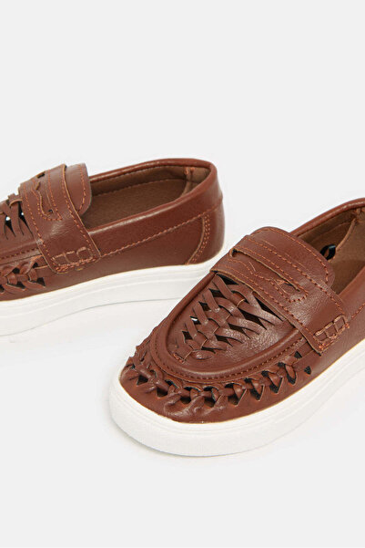 REDTAG Infant Boys Brown Textured Loafer