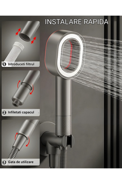 MARCINO Para Shower Head, Carbon Filter, Vitamin C, 392 Holes, Compatible with All Shower Heads