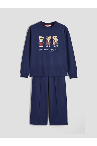 LC Waikiki طقم بيجامة نسائي من Vizyon New Season Bear Teddy مطبوع