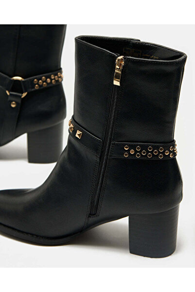 REDTAG Women Black Embellished Ankle Boots