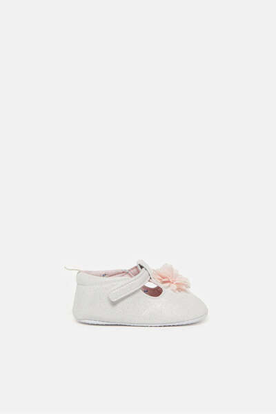 REDTAG Baby White Embellished Pram Shoe