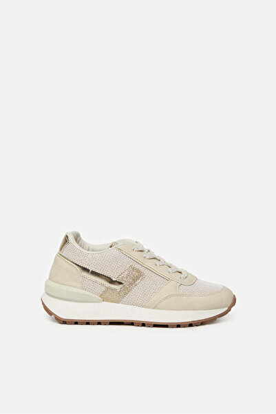 REDTAG Senior Girl Beige Material Block Slim Runner