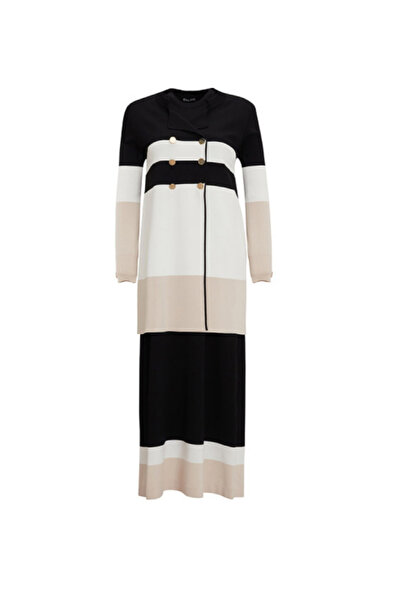 MISS DALIDA Kruvaze Yaka Ceket Elbise Siyah Takım