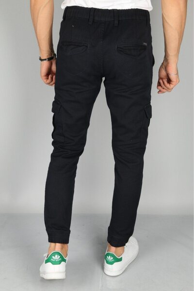 IMPOSING JNS Men's Pocket Cargo Trousers with Elastic Waist and Legs Slim Fit Stretch Fabric New Season