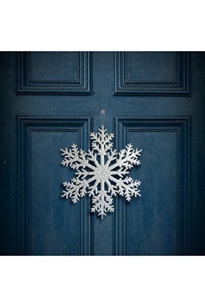 CED AUTO TRADE Snowflake decoration – silver glitter – hanging – 31 cm