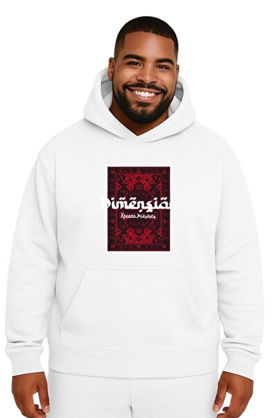 E-ROMA SWEATSHIRT UNISEX DE MĂRIME MARE CU MODEL IMPRIMAT KILIM