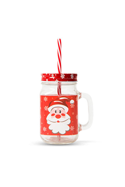 CED AUTO TRADE Glass cup - pitcher model - with metal lid and straw