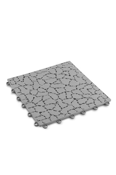 CED AUTO TRADE Garden paving - stone pattern - plastic - 29 x 29 cm - gray - 4 pcs/pack