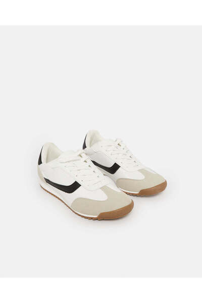 REDTAG Men White Material Block Sneakers