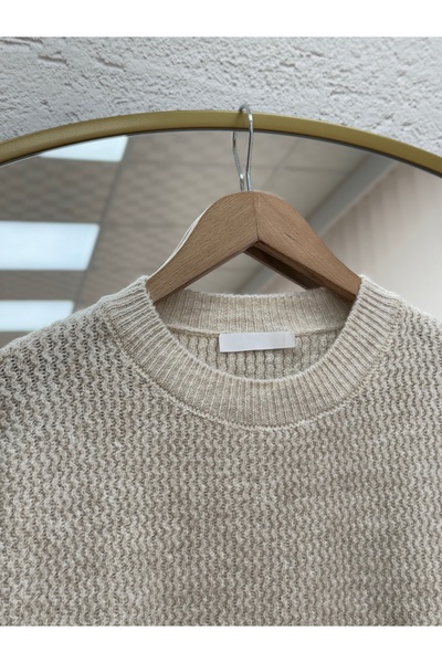 BENAHOLL Πλεκτό πουλόβερ με διακοσμητικά λεπτομέρειες με δαντέλα Allegra-Zİ4514 Stone