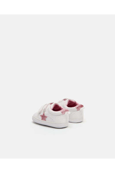 REDTAG Baby White Star Patch Pram Shoes