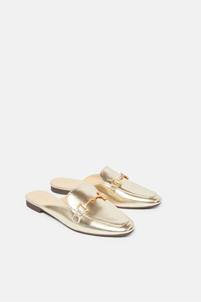 REDTAG Women Gold Embellished Loafer Mule