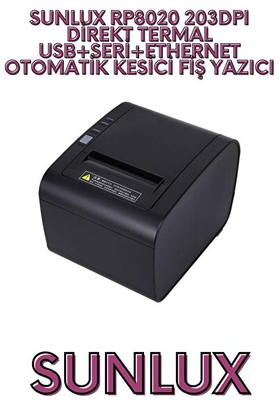 Sunlux Rp8020 203Dpi Direct Thermal Usb+Serial+Ethernet Auto Cutter Receipt P...