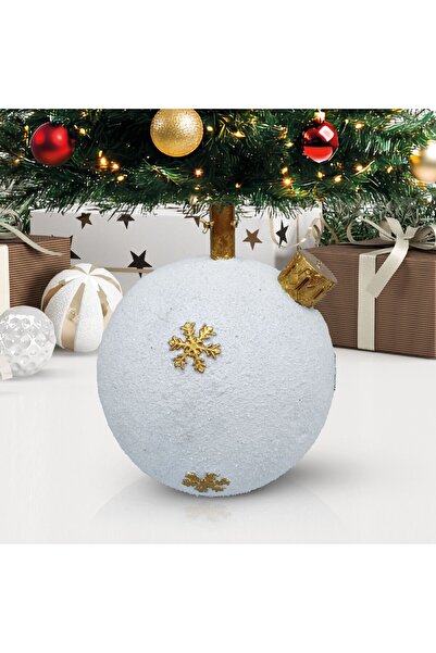 CED AUTO TRADE Suport Brad Craciun - Glob Ornamental - Piatra - 41 x 41 x 47 cm