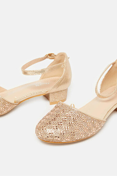 REDTAG Senior Girls Gold Diamante Heel Sandals