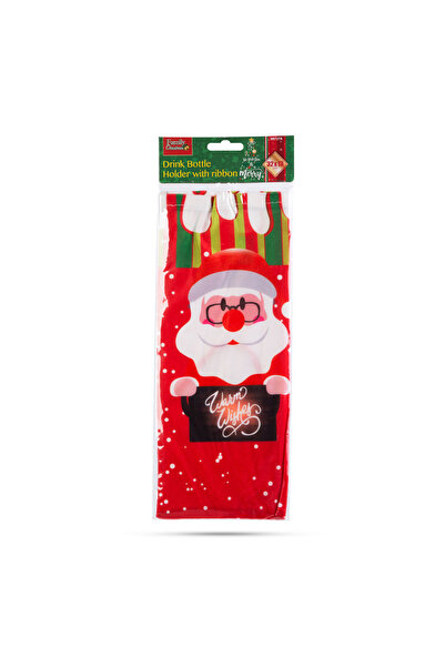 CED AUTO TRADE Bottle cover - Santa Claus pattern - polyester - 32 x 12.5 cm