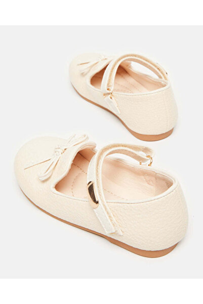 REDTAG Infant Girls Cream Bow Ballerina